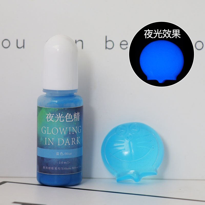10 farver epoxy uv harpiks farvestof farve pigment glødende i mørk ab krystal lim håndlavet gør-det-selv materiale pigment til smykker ma: 7