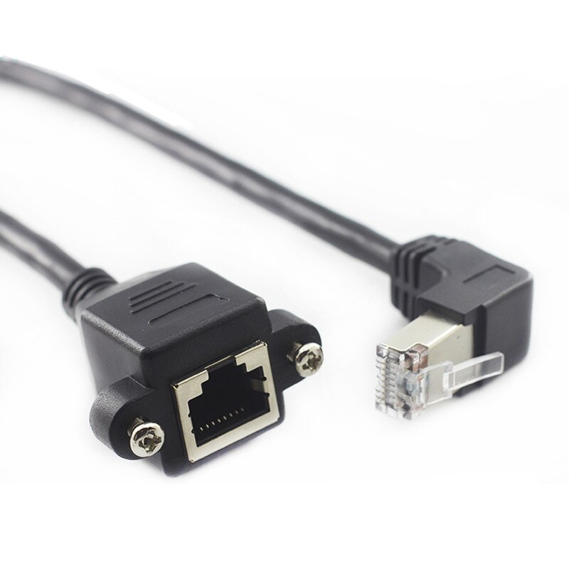 60cm w górę w dół prawy lewy kątowy 90 stopni 8P8C FTP STP UTP Cat5 RJ45 ze śrubą Lan sieć Ethernet przedłużacz 1ft 0.3m: 100cm / UP