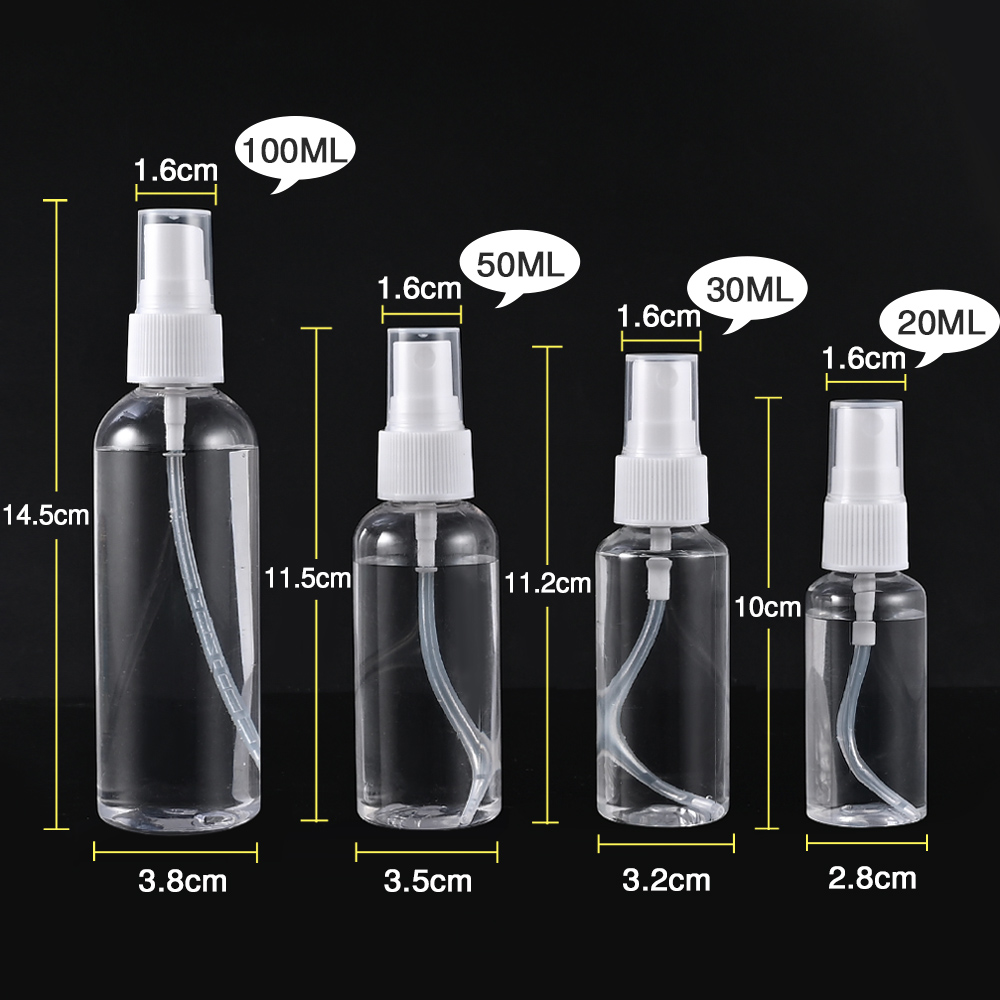 20/30/50/100ml Refillable Bottles Empty Spray Bottle Transparent Plastic Perfume Bottles Mini Cosmetic Spray Bottle Atomizer
