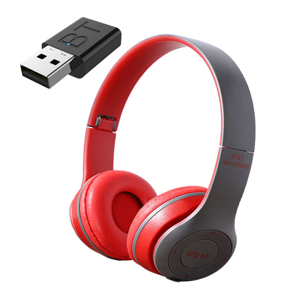 RAXFLY cuffie Bluetooth con microfono Computer PC TV telefono Laptop Tablet Gamer cuffie Wireless riduzione del rumore telefono musica casco: Red launcher