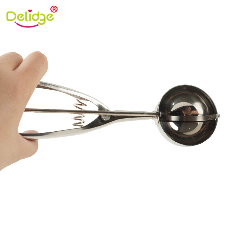 Delidge Rvs 6 cm Ijs Lepel Aardappelpuree Watermeloen Jelly Lente Handvat Scoop Cookies Keuken Accessoire