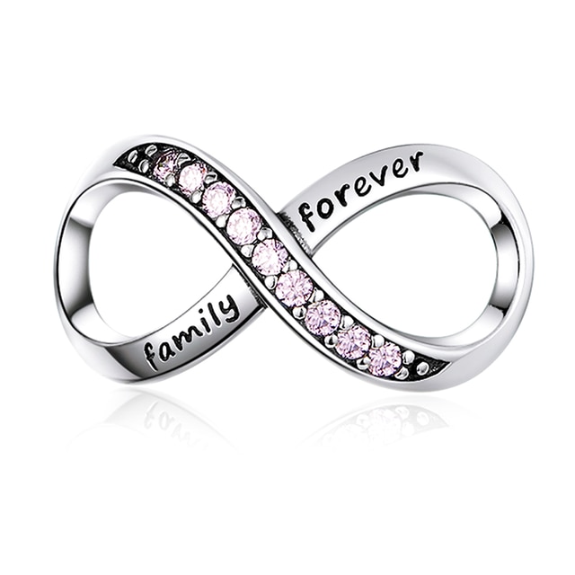WOSTU autentico 100% argento Sterling 925 zircone rosa perline di cristallo fascino misura originale ciondolo braccialetto argento 925 creazione di gioielli: FIC1146-PK
