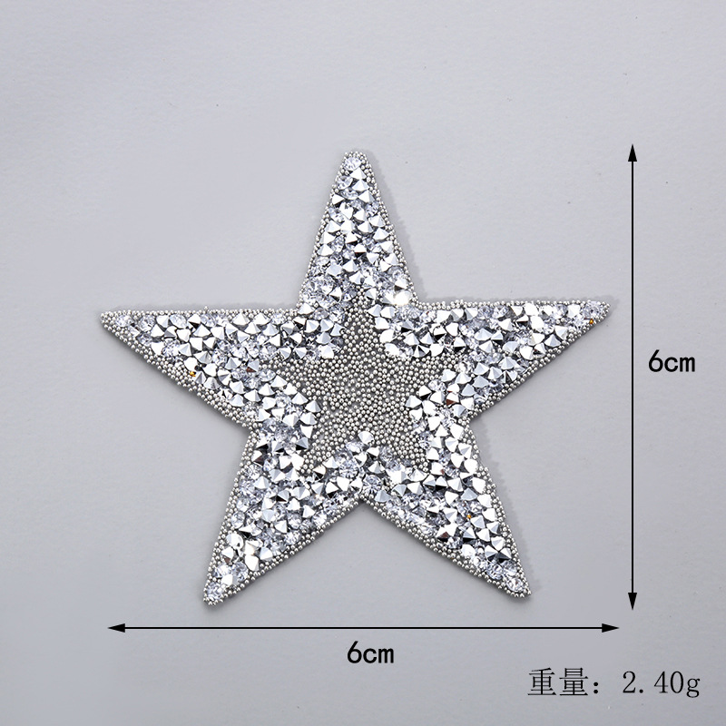 Ster Applique Ijzer op Patch Patches voor Kleding Stickers Pailletten Patch Diy Patch Leuke Kralen Parches Bordados Para Ropa
