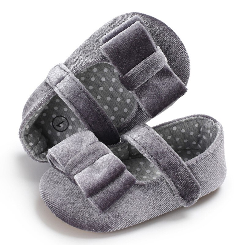 Nuovo Del Bambino Della Ragazza Scarpe Fiocco di Velluto Principessa Scarpe Per Bambini Scarpe Primipassi Neonato Mocassini Per Le Ragazze: H / 0-6 mesi
