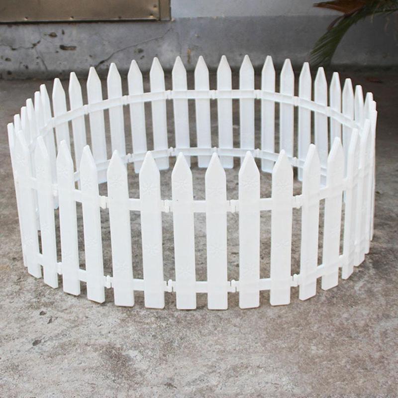 10pcs Christmas Decoration Plastic White Fence Courtyard Indoor Detachable Fence Festive Scene Decoration Christmas Tree Fence