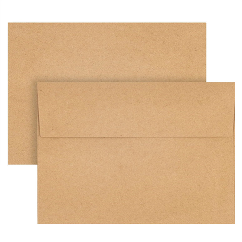 Envelopes Kraft Brown Paper 100pcs 184x134mm Autohesion Postcard Giftbox Packaging Storage Business Supplie Wedding Invitations