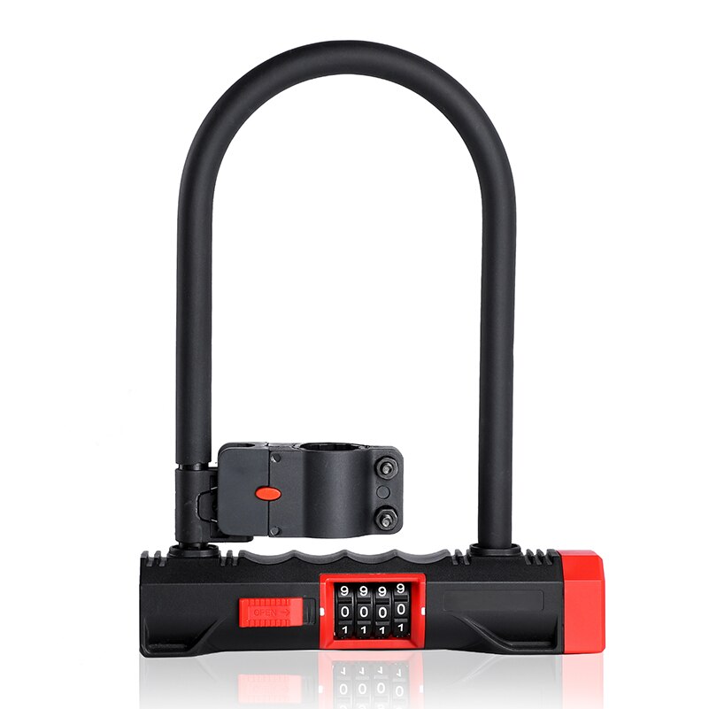 WEST BIKING Password Code Bicycle U Lock Anti-theft MTB Road Bike Motorcycle Bike U Lock Steel Safety Heavy Duty Bicycle U-Locks: Default Title