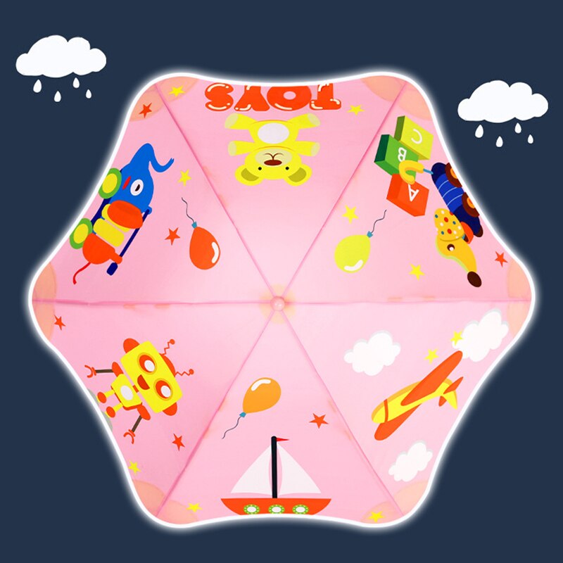 Cartoon Kinderen Paraplu Voor Meisjes Jongens Leuke Cartoon Kinderen Paraplu Creatieve Lange Handvat Dier Paraplu School Lichtgevende Parasol