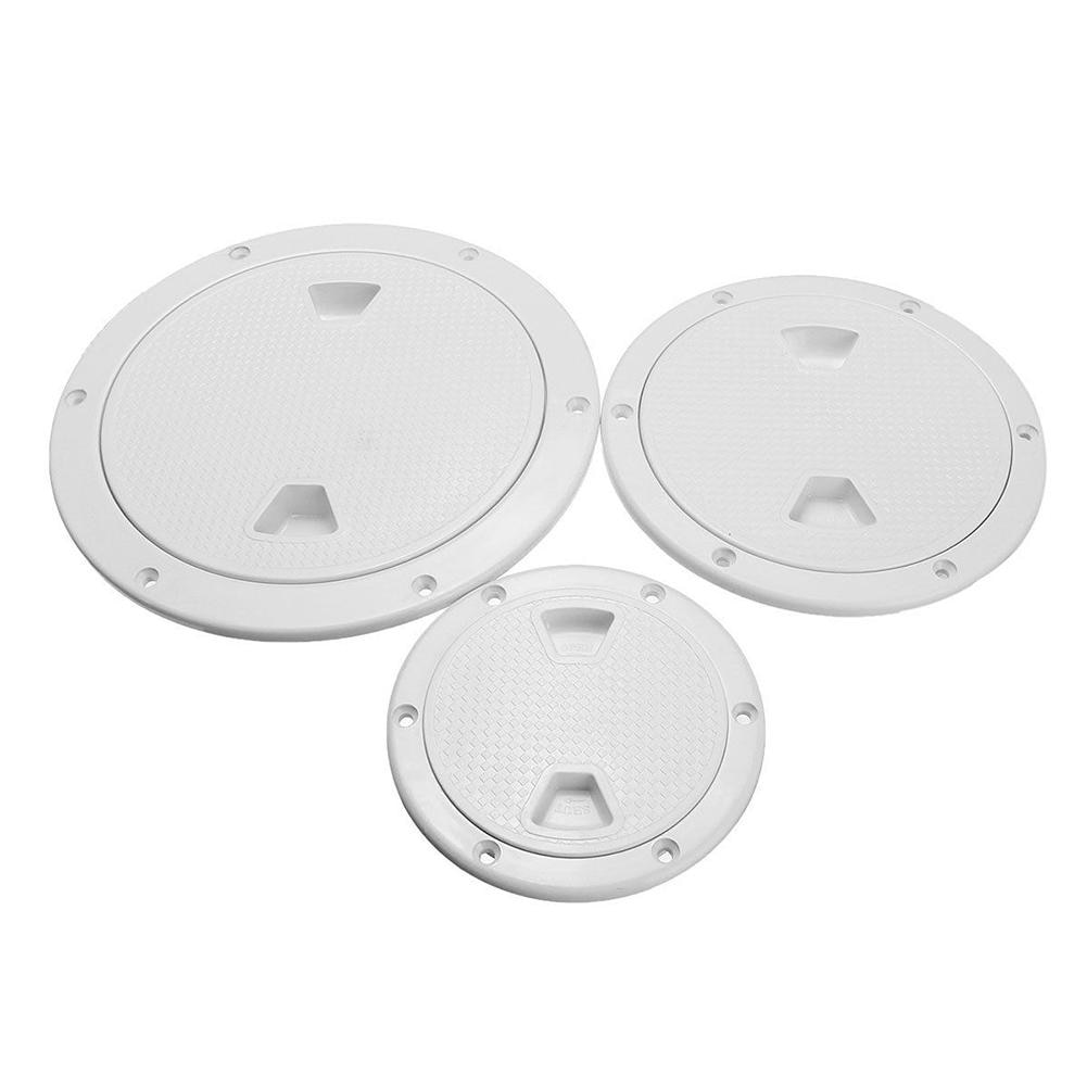 4/6/8 Inch Round Hatch Cover Deck Plastic White Boat Screw Out Deck Inspection Plate For Marine Boat Kayak Canoe