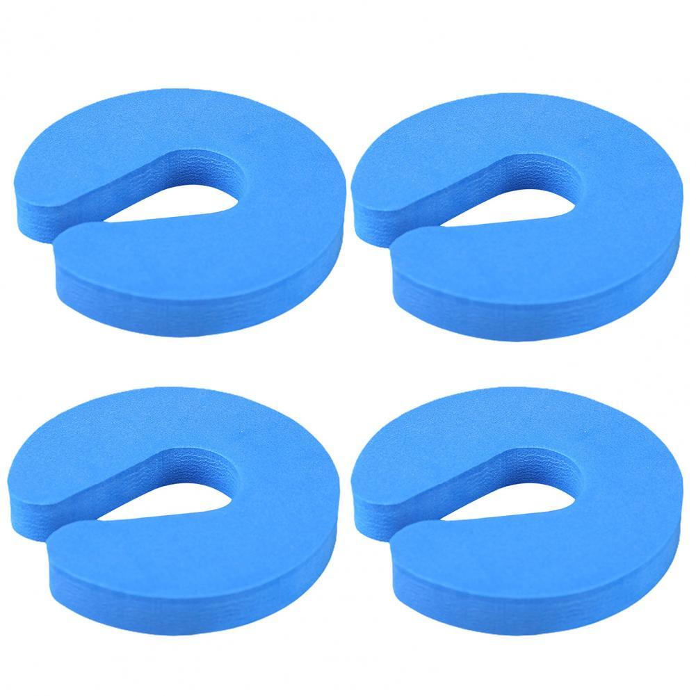 4Pcs Household Door Buffer High Elasticity Door Stopper Home Improvement C Shape Doorstop for Protecting Children Safe Stopper: Light Blue