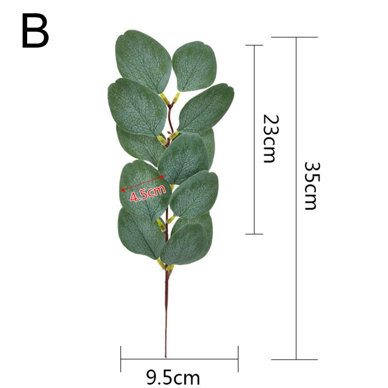 Simulation Eucalyptus Leaves Mini Simulation Eucalipto Single Artificial Leaf Plants Wedding Shooting Prop Home Party Decor: B