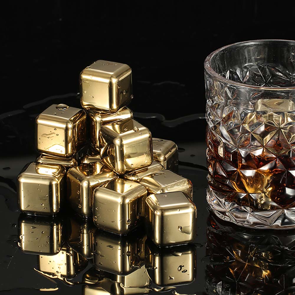 Metalen Ijsblokjes God Roestvrij Staal Ijs Stenen Voor Wijn, wiskey Gouden Chilling Rocks Whisky Koeler Wijnkoelers & Chillers