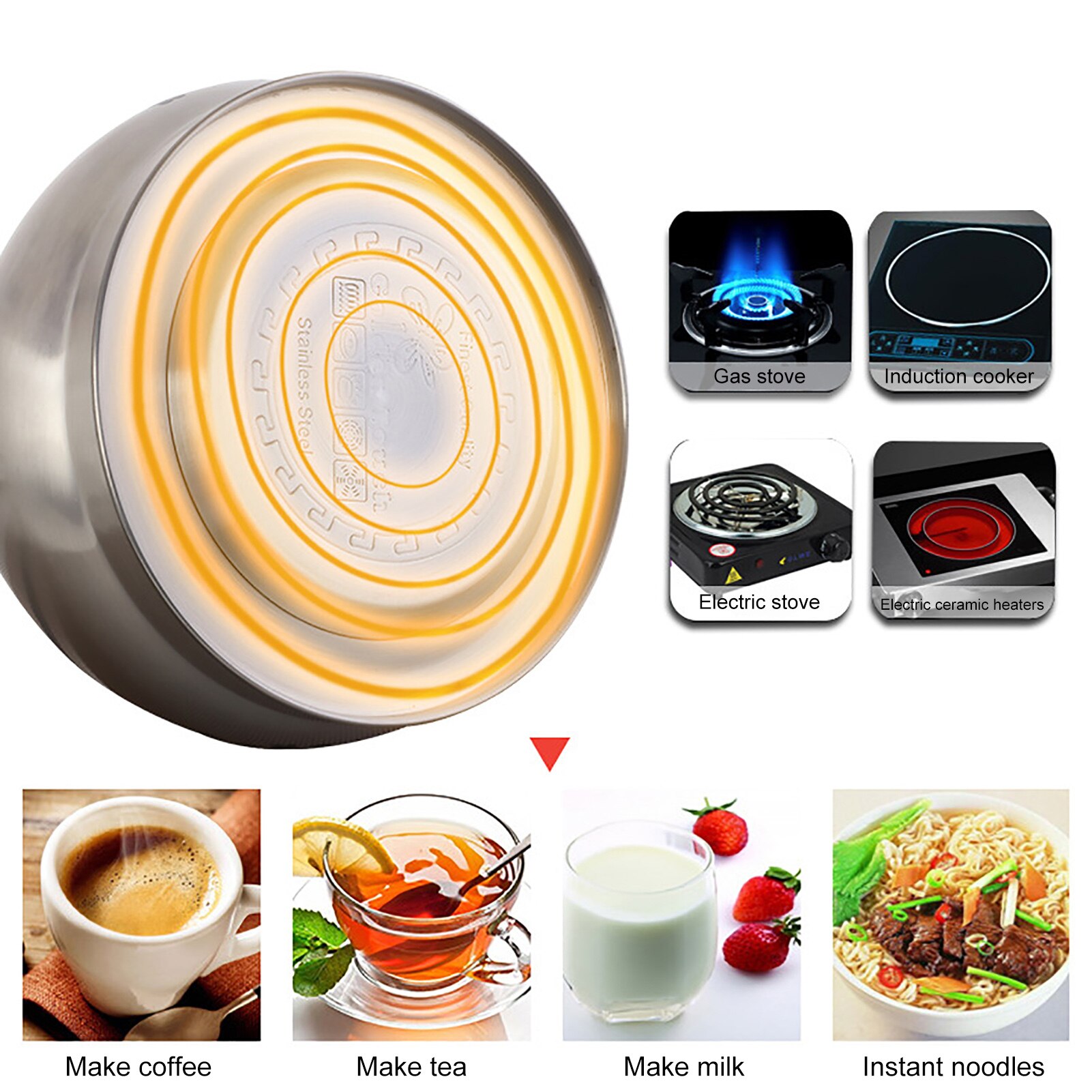 Electric Kettle Stainless Steel Kitchen Smart Whistle Kettle Samovar Tea With Water High Whistling Pot Cooker