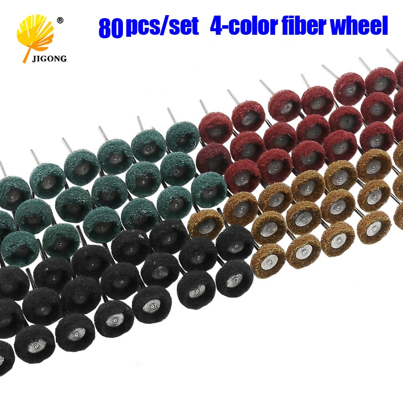 80 stk / sæt mini børste skurepude slibeskive nylon fiber slibning slibehoved polering hjul 1 " 25mm sæt til dremel