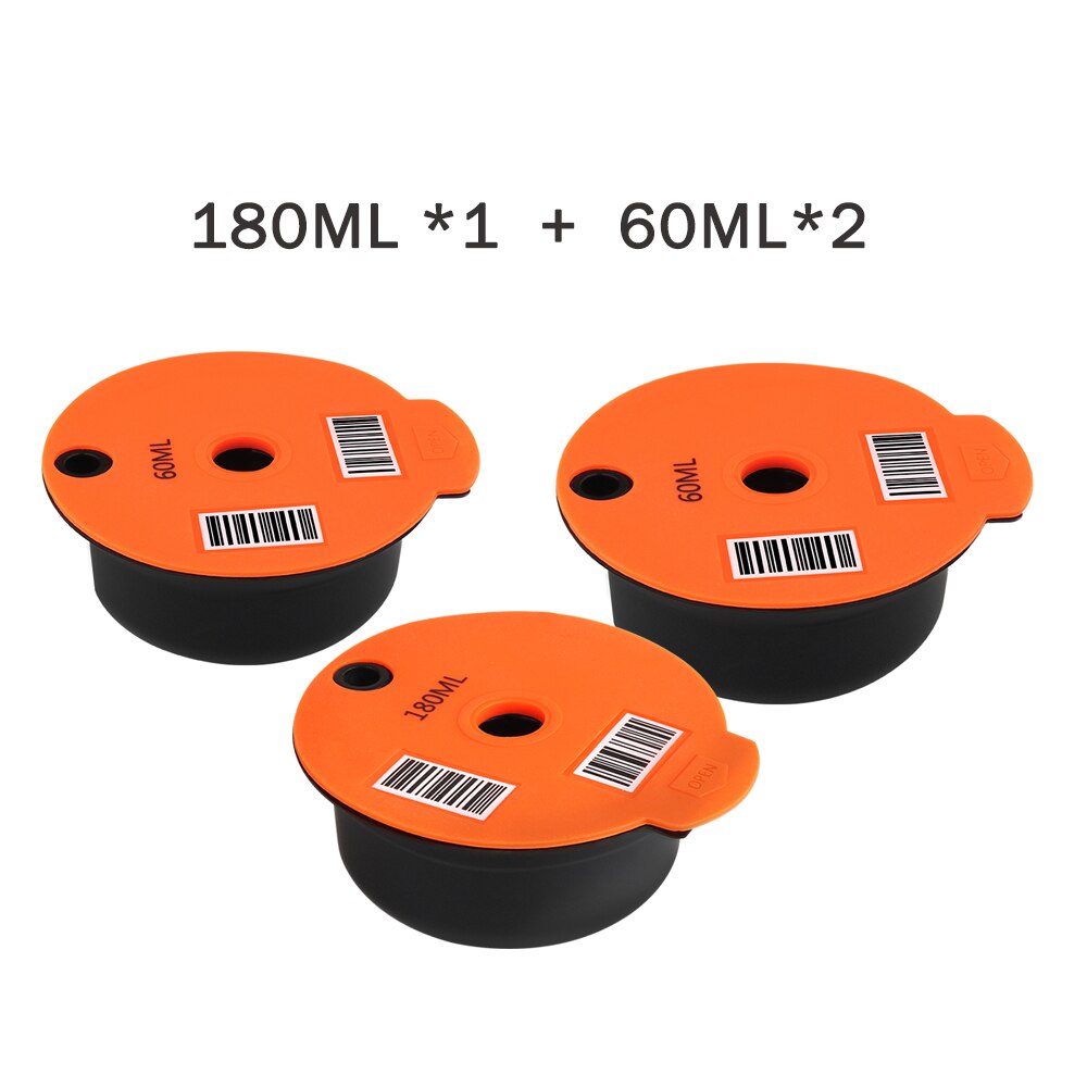 Produce Refillable Coffee Capsules Eco-Friendly Compatible With Bosch-1 Machine Tassimo-0 Coffee Pod Crema Maker: 2PCS 60ML 1PC 180ML