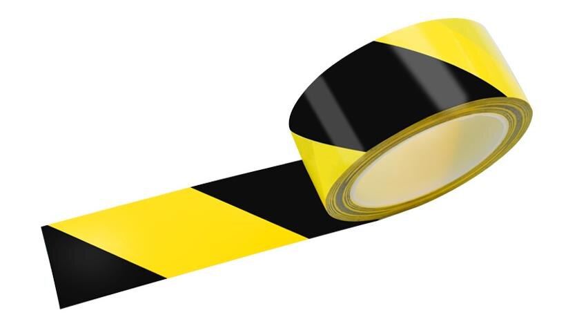 Pvc aviso à terra adesivo não-poeira oficina marco fita preto amarelo impermeável wear-resistant zebra crossing stripe: Yellow Black