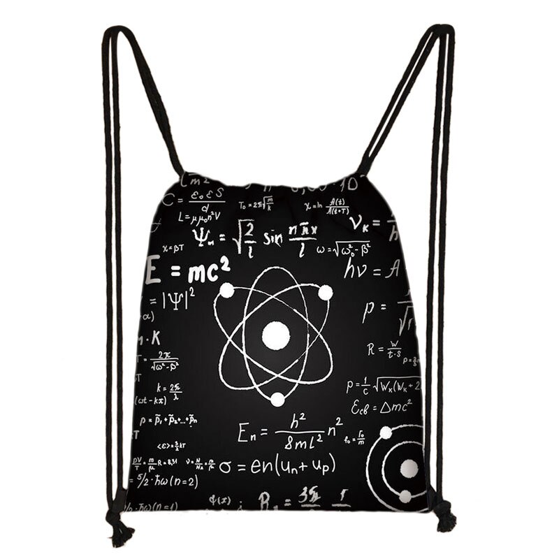 Interest Math Physics Formula Print Bundle Pocket Women Softback Mathematical Formula Girl Boy Storage Bag Fort Travel Bookbags: skdmath01