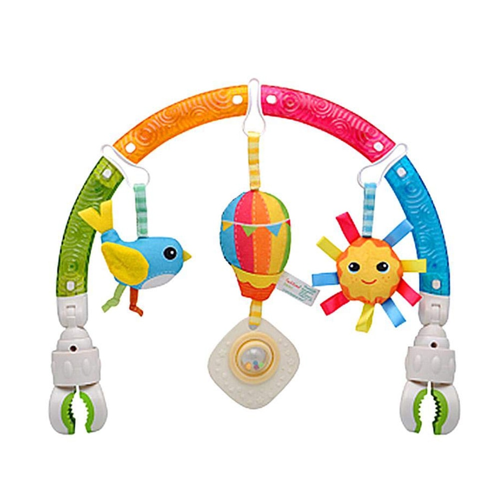 Baby Stroller Arched Rainbow Rattle Toy Safety Seat Bed Clip Hanging Pendant Baby Rattle Toy: Default Title