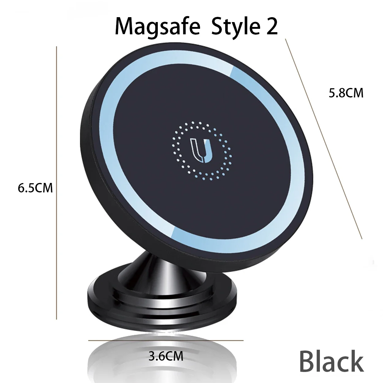 Soporte magnético para teléfono de coche, 15W, carga inalámbrica, ventilación, anillo Magsafe, soporte para coche para iPhone 14, 13, 12 Pro Plus, Mini funda MagSafe: Transparente