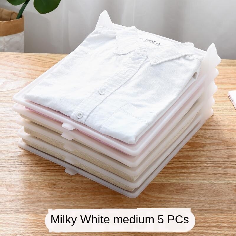 Storage Lazy Folding Finishing Fold Garment Board Multi-Function Stacked Clothes Artifact T-shirt Shirt Clothes Folding Board: White M
