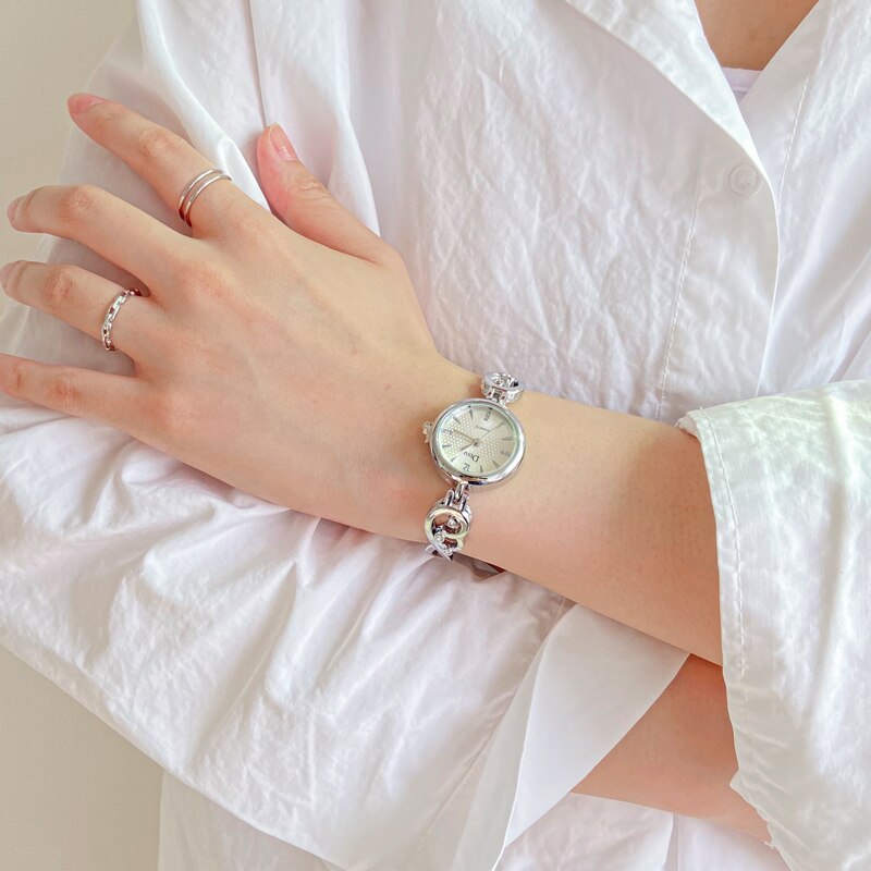 Luxe armbandhorloges voor dames, kleine wijzerplaat, roestvrij staal, quartzhorloge, casual dameshorloge, dameshorloge