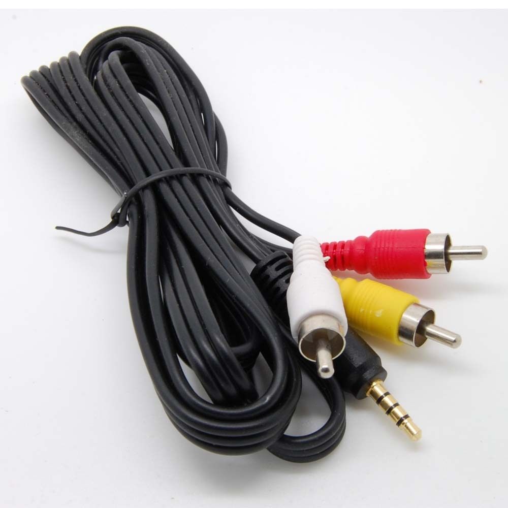 3.5mm To 3RCA AV A/V TV Video Cable Cord For Samsung Video Camera Camcorder_sx E