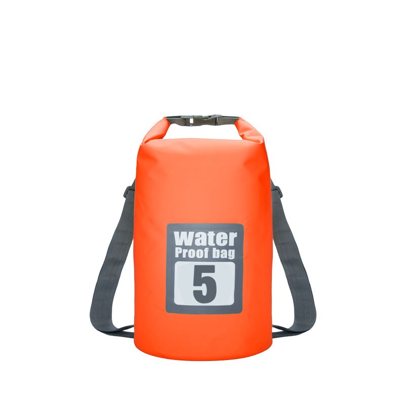 5L bolsa seca impermeable Roll Top Compress Sack para nadar kayak canoa río Trekking pesca Camping senderismo: 5L Orange