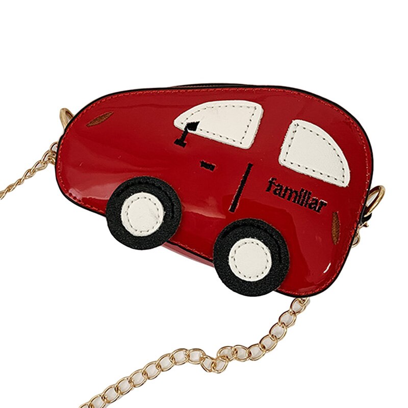 Mini sacs à bandoulière sac à bandoulière filles garçons voiture dessin animé sac à main portefeuille petit épaule sacs de rangement: red