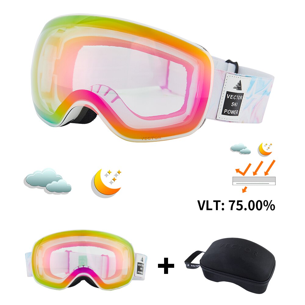 Otg karakteristisk tryk strop skibriller snebriller mænd skibrille anti-dug snowboard skiløb kvinder solbriller udendørs sport: Farve 29