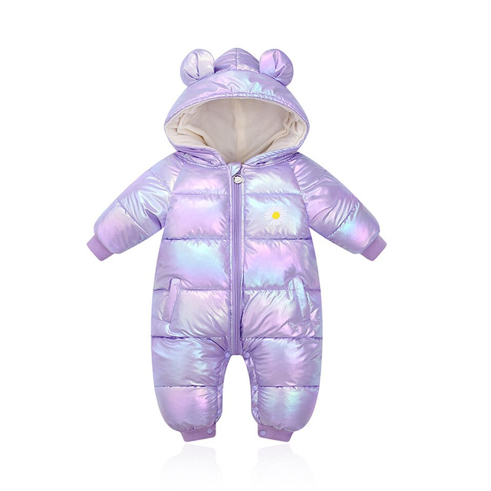 Macacão de inverno para bebês, fantasia infantil para meninos e meninas, roupas para recém-nascidos, outono 2021: ROXO / 80cm