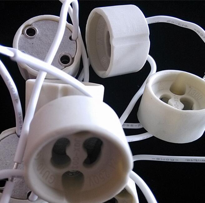 GU10 lamp holder socket base adapter Wire Connector Ceramic Socket for GU10 LED Halogen Light