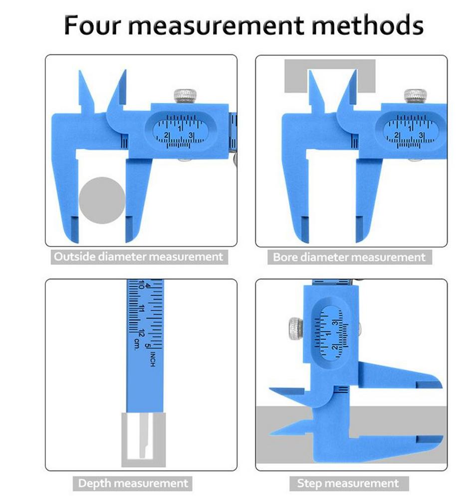 Plastic Vernier Caliper Mechanical Vernier Plastic Caliper Double Scale Plastic Vernier Caliper Measuring Student Mini Tool Rule