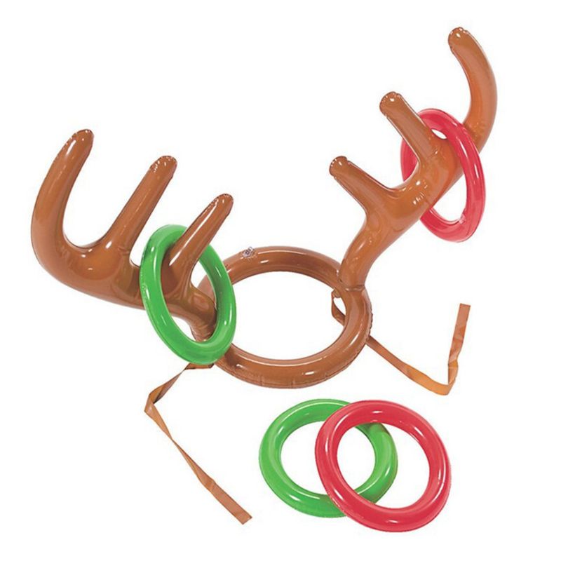 1 pc jule oppustelige rensdyr gevir ring kaste spil julefest sjov rekvisitter 72xc: 2