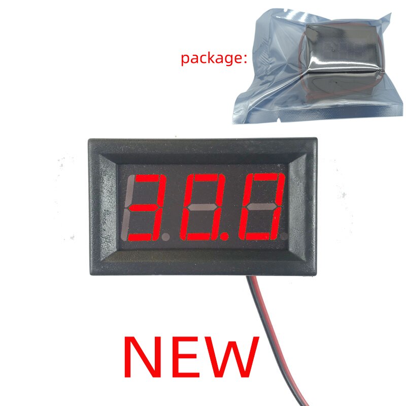 Mini Digitale Voltmeter Tester DC 4.5 V tot 30 V 2-Wire Mini LED Display Voltage Meter voor Testen auto Motorfiets Accu Auto: NEW 0.36in Red