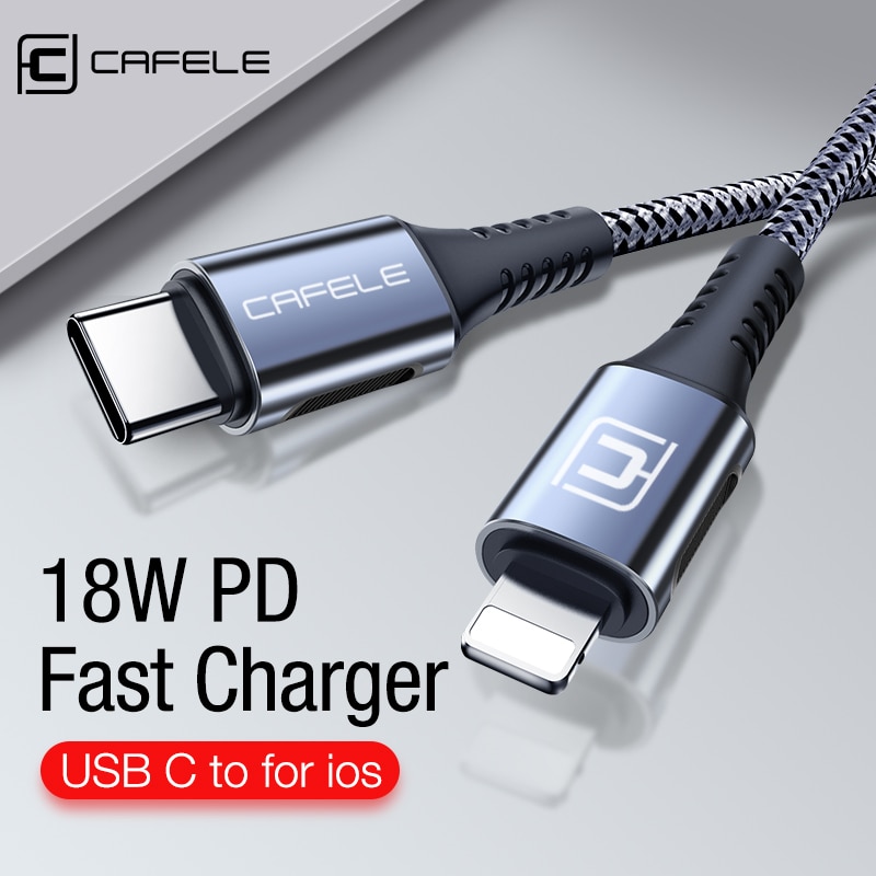 Cafele 18W Pd Kabel Usb Type C Naar Voor Lightning Fast Charger Voor Iphone 11 Pro Usb C Type kabel Voor Huawei Samsung Data Sync