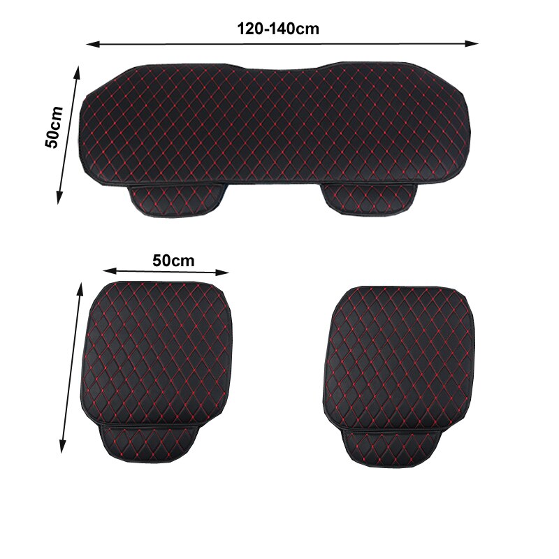 3PCS Car Seat Covers Automobiles Seat Protection Cushion Full Set PU Leather Universal Auto Interior Accessories Mat Pad