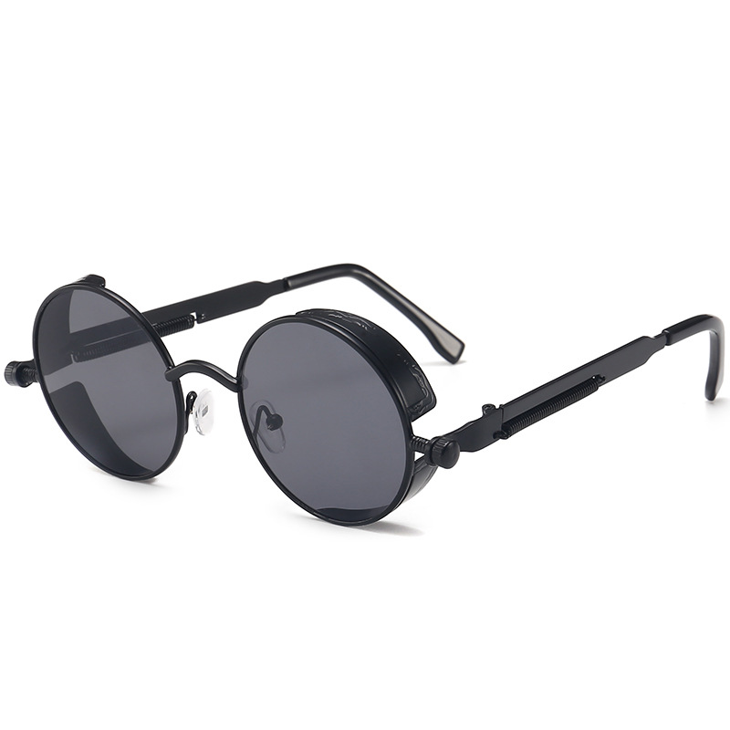 Metal Steam Punk Sunglasses Men Women Round Mirror Glasses Brand Vintage Sun Glasses Retro Eyeglasses UV400: green
