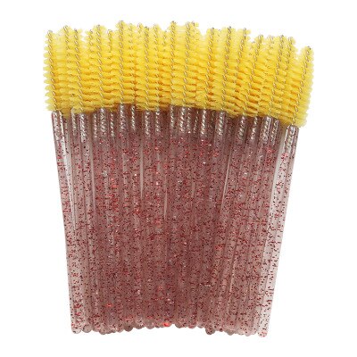 50 Stks/pak Crystal Wimper Make-Up Kwasten Nylon Handvat Mascara Wands Wegwerp Wimper Wenkbrauw Extensions Tools Goede Set: 16
