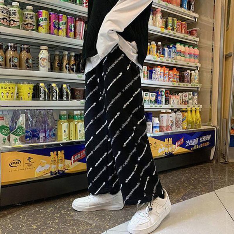 Pantalon large pour homme, Streetwear, Harajuku, décontracté, Sport, jogging, Skateboard, noir, lettre Gary, longueur cheville