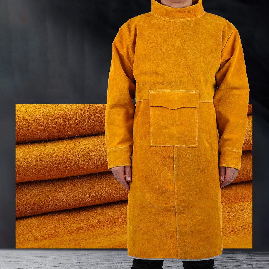 Cowhide Work Clothes Apron Welding Protective Clothing Heat and Fire Resistant Welders Safety Clothing Welding Apron