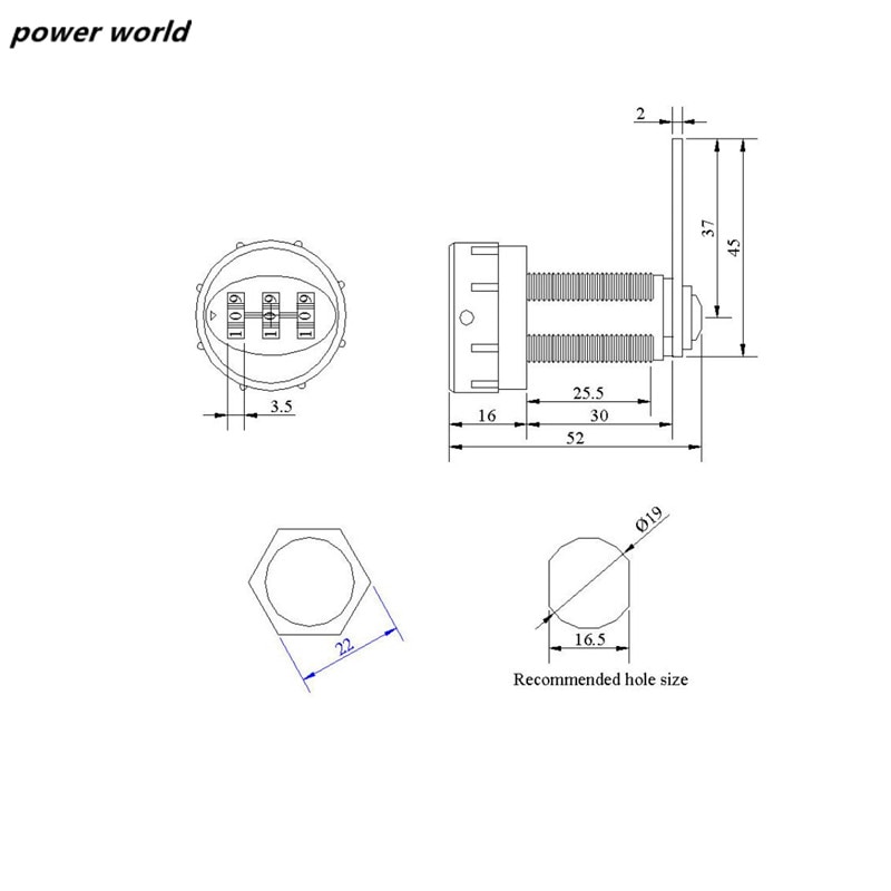 zinc alloy password swivel lock letterbox lock for Mailbox Cabinet Locker Drawers