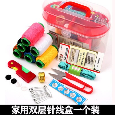 Household sewing box set tool box multifunctional sewing kit sewing thread hand sewing needle storage and finishing box: 2
