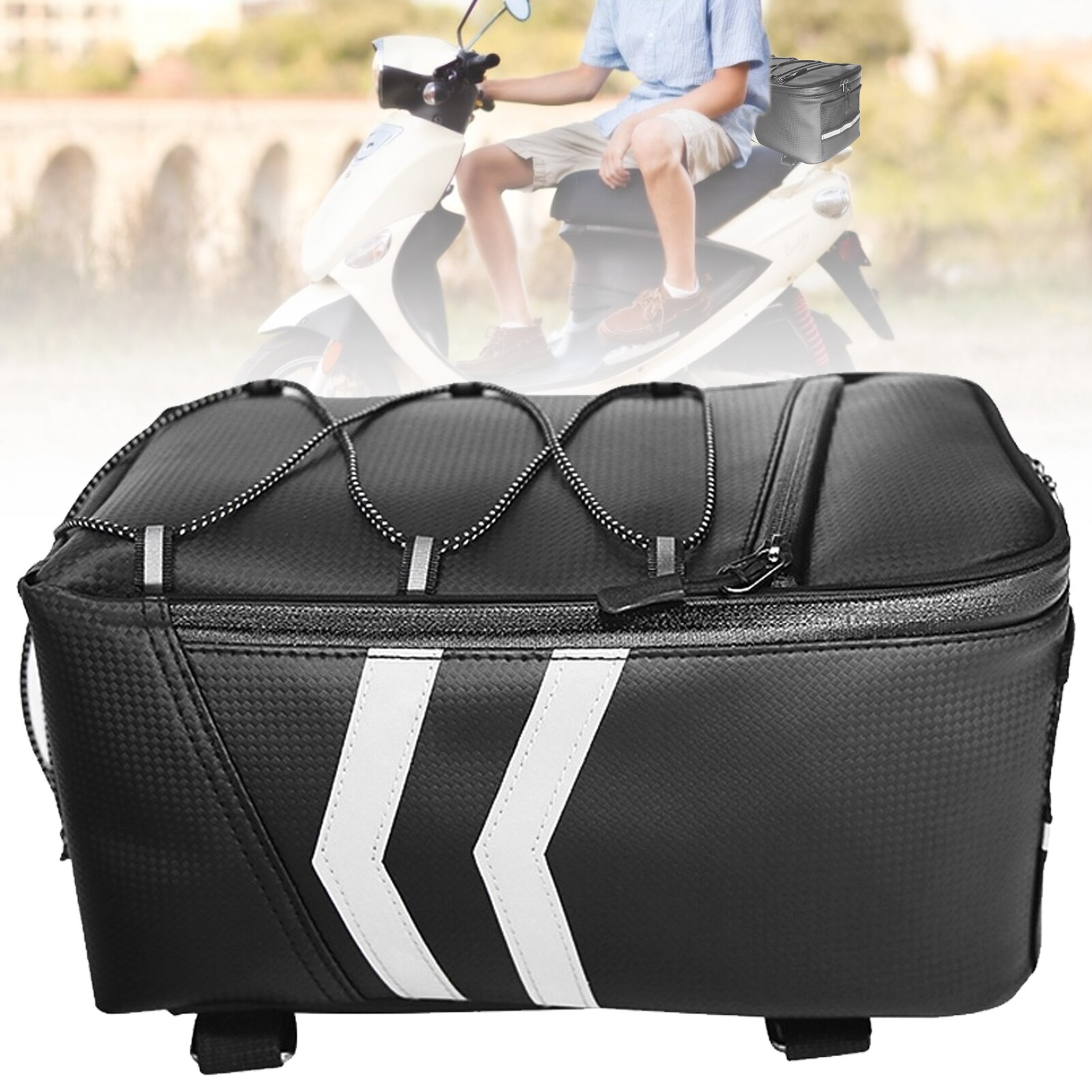 Motorcycle Tail Bag Multifunction Waterproof Motorcycle Rear Seat Bag High Capacity Motorcycle Rider Backpack Rear Carrier Bag