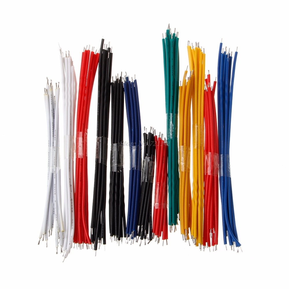 130 Pcs 13 Value 24AWG Breadboard Jumper Cable Wire Kit Double Tinned Colorful