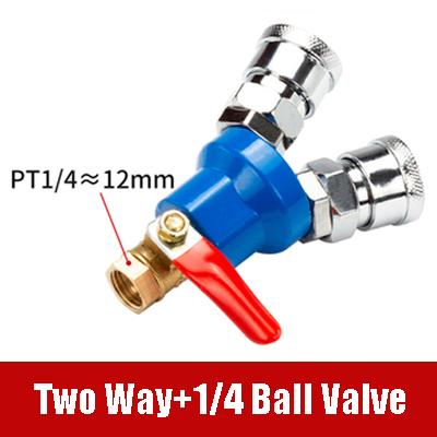 Quick Connector Air Compressor Manifold 2 Way 3 way Quick Connect Multi Hose Coupler Fitting with High Strength: Two w Ball