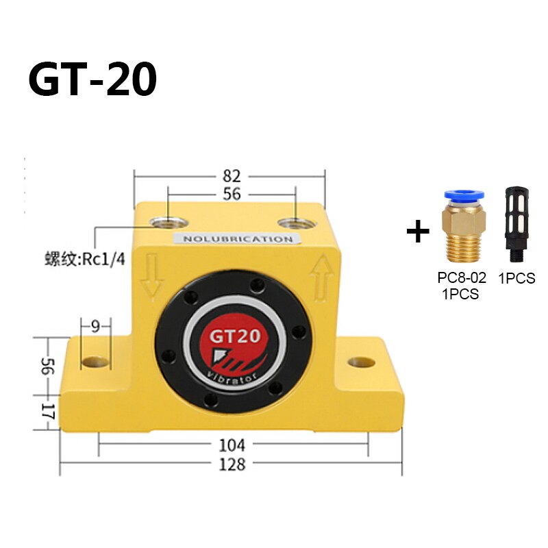 GT8/10/13/16/20/25/30/36/48/60 Pneumatische Vibrator Gt turbine Oscillatoren Pneumatische Industrie Vibrator Hamer Blanking Onderdelen: GT-20
