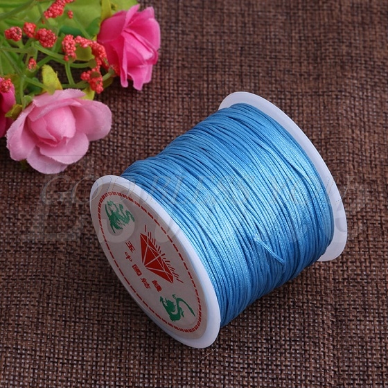 1Roll 0.8mm 45M Nylon Chinese Knot Macrame Bracelet Braided Cord Thread String: Light Blue
