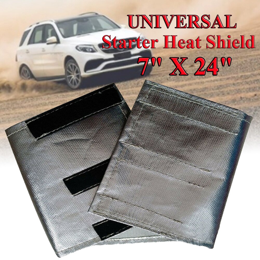 7" X 24" Starter Heat Shield Aluminum Heat Shielding Sleeve Insulated Cove Universal Wrap Self Attaching Car Accessories: Default Title
