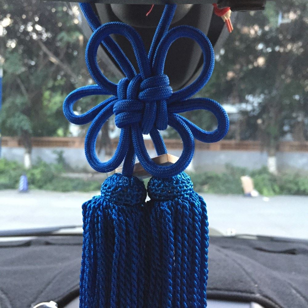 1 pièces JP jonction produire blanc Fusa Kiku noeud plus de couleurs pour voiture Auto rétroviseur fixation: Bleu