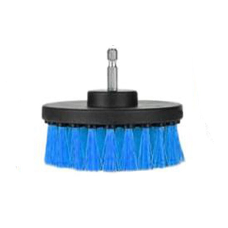 Cepillo de limpieza eléctrico de taladro de 4 pulgadas para muebles de madera de plástico de cuero Limpieza de interiores de automóviles exfoliante de potencia, colores Mutiple: Azul
